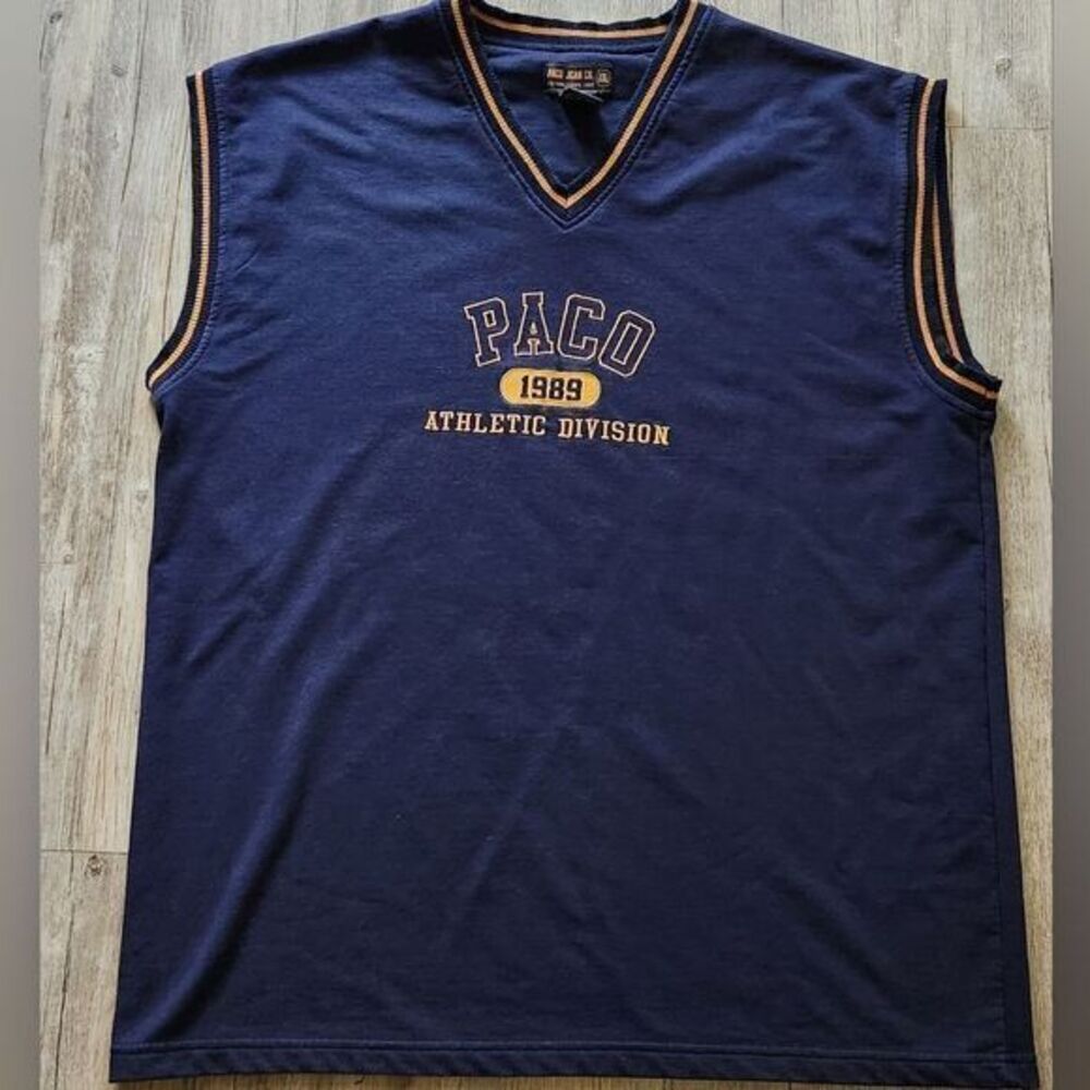 Vintage 90's Paco Jeans sweater vest shirt‎ size 2XL.